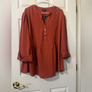 Cocomo Woman plus size size 3x Desert Orange fit & flare career top NWT